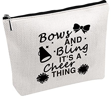 Cheerleader Geschenk Cheerleading Geschenk Schleifen und Bling It's a Cheer Thing Make Up Tasche Cheer Team Geschenk Cheer Mom Geschenk (Schleifen und Bling Bag)