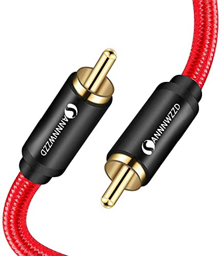 ANNNWZZD Subwoofer Cable, Digital Coaxial Audio Cable for Amplifiers, Hi-Fi Systems 3M