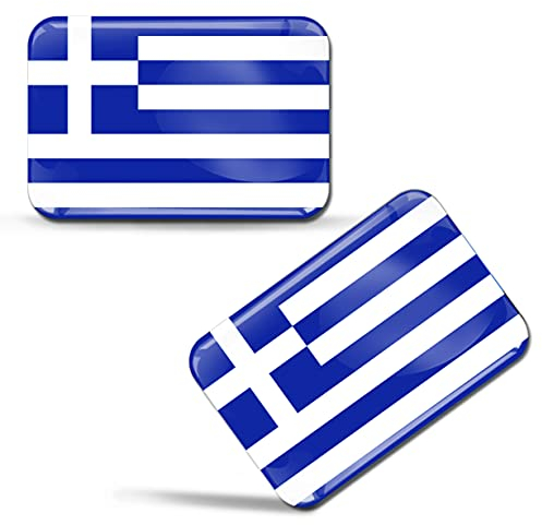 SkinoEu® 2 x 3D Aufkleber Griechenland Flagge Griechisch GR Fahne F 108