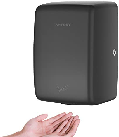 anydry 2803D Listed Mini Automatic Electric Hand Dryer, Hand Dryer For Toilets Commercial,Space-Saving,Matte Black Stainless Steel Housing.