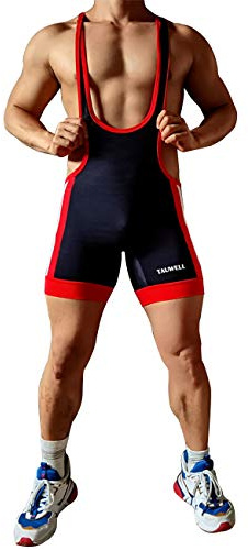 Gewichtheberweste für Herren, Wrestling-Body für Herren, kurzer Einteiler für Herren für Triathlon, Schwarz , M