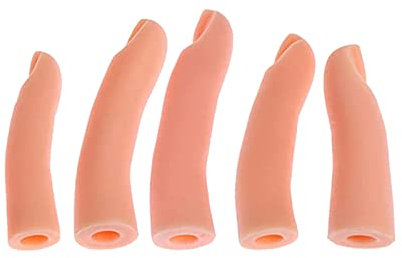 YUEMUZY 5 Pcs Nail Practice Fingers Silicone Finger Models Flexible Fake Finger for Nails Practice Nail Training Practice