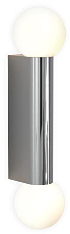 Astro Ortona Twin Bathroom Wall Light - IP44 Rated - (Polished Chrome), G9 Lamp, Designed in Britain - 1459002-3 Years Guarantee