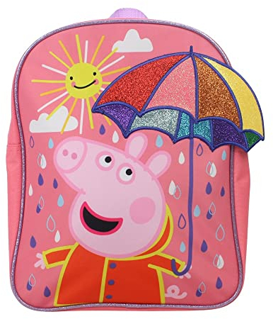 Peppa Pig Rucksack mit Regen- und Sonnenmotiv, Rosa, rose