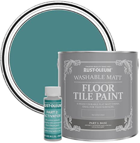 Rust-Oleum abwaschbare Bodenfliesenfarbe in mattem Finish -Pfauenfeder 2.5L