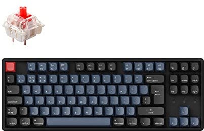 Keychron K8 Pro QMK/VIA Custom Wireless Mechanical Keyboard, Hot-Swappable Aluminum Frame TKL ISO-UK-Layout Programmable Keyboard RGB Backlit, Gateron G Pro Red Switch for Mac Windows Linux