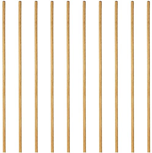 Wooden Broom Handle Stick Wooden Pole for Floor Mop Handle Brush Broom 4ft (48 inches) Long x 1/8 (28/29mm) Diameter Long Wooden Sticks for Rake, Hoe or Broom (1/8 (28/29mm), PACK OF 10)