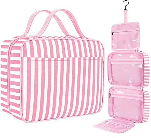 IDEATECH Toiletry Bags for Women, Wash Bag Travel Toiletry Bag Hanging Toiletry Bag, Makeup Bag Women, Cosmetic Bag for Full Sized Container