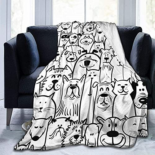 LOUJIN Gewichtsdecke Flanelldecke Hund und Katze Kritzeledecke Super Weiche Hautfreundliche Decke Bequem Warm für Couch Bett 125 x 100 cm