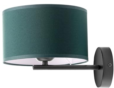 Miratic Applique da Parete con Sorgente Luminosa Sostituibile E27 max. 60W (non inclusa) Abat Jour da Muro Lampada da parete (verde bottiglia)