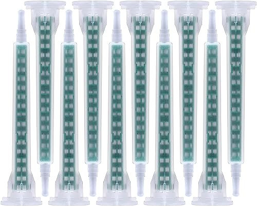 Supernic 100Pcs Static Mixer Epoxy Resin Mixing Tube Nozzles Syringe Mixing Tube for AB Glue Gun AB Plastic Tube