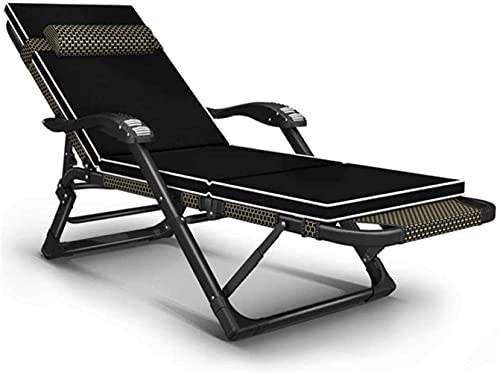 Stuhl Sonnenliege faltbar, Schwerelosigkeit, Liegestuhl, wasserdicht, Chaiselongue, Liegestühle, Metall für Garten, Terrasse, Möbel, Büro im Freien, Schwarz, H112ZJ (Farbe: Gelb), Farbe: Sch