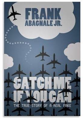 Catch Me If You Can Film Comic Poster Dekorative Malerei Leinwand Wandkunst Wohnzimmer Poster Schlafzimmer Malerei 12x18inch(30x45cm)