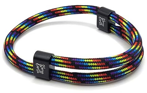 KAROO EARTH JEWELLERY Karoo Earth Unisex Rope Bracelet | Adjustable Paracord Durable Waterproof Bracelet | Nautical Braided Surfer Bracelet (Rainbow)