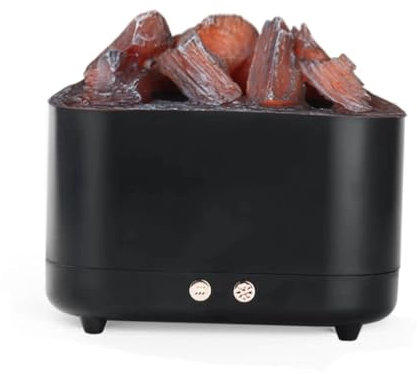 Water Vapor Fireplace 3D Atomized Fireplace, Simulated Charcoal Lamp, Home Simple Bedroom Simulated Flame Intelligent Decorative Humidifier 3d Atomized Fireplaces (Color : Black)