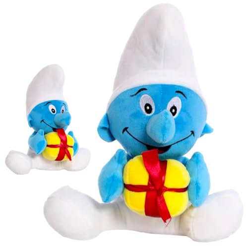 IOSCDH Smurfs Plüschtier, Anime Cartoon Schlümpfe Plüschtier Smurf Plüschtier Kuscheltier Stofftier Gefüllte Plüschpuppe,Mädchen Jungen Bett Kinderzimmer Dekor Themed Geburtstag Party Supplies(C)