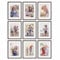 PHOTOLINI Bilderrahmen 30x40 Holz MDF Eiche Dunkel, 9er Set Bilderrahmen 40x30 mit Passepartout, bruchsicheres Acrylglas, Rahmen 30 x 40 zum Aufhängen, extra Zubehör - Rahmen 30x40 für Fotos & Poster