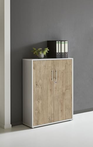 Aktenschrank TABOR abschließbar Büroschrank in diversen Farbvarianten (lichtgrau/Gold Harbor Oak)