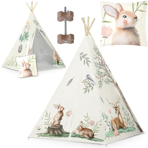 Nukido Tipi Infantil Tienda India para Niños Interior Exterior Habitación Infantil Beige