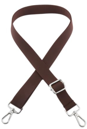 2 Stück Taschengurt 2,5cm Breit für Damen Herren mit Karabiner,Verstellbarer 75-145cm Taschenriemen,Ersatz Schulterriemen Schultergurt,für Duffel Kameratasche Laptoptasche,Braun,Silberne Schnalle