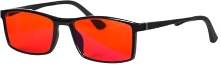 Red Lens Anti Blue Light Blocking Glasses - Eliminate Eye Strain, Sleep Better, Gaming Eyeglasses (Red Lens, C1)