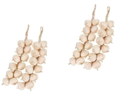 PRETYZOOM 4 Stück 20 künstlicher Knoblauch gefälschtes Gemüsespielzeug künstliches Gemüse sons of catchring beige Anlage Girlande Fälschung hängende Schnur Lebensmittel Gemüsespieße Pflanze