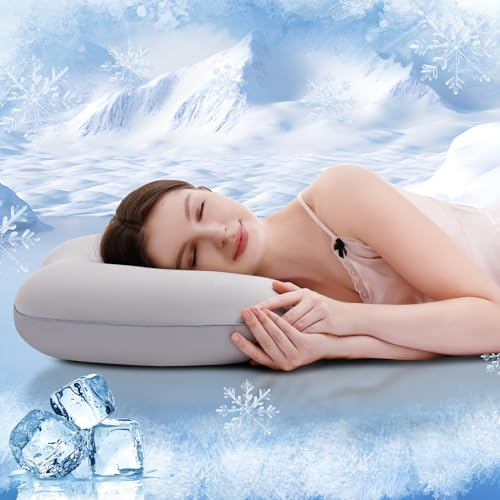 Elegear 40x60 Memory Foam Kissen, Arc-Chill 3.0 Kühlkissen zum schlafen, Nackenkissen Kopfkissen mit Atmungsaktive Superweiche Kissenhülle Grau Kissenbezüge