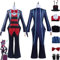 Tjmiaohao Anime Hazbin Hotel Vox Cosplay Kostüm Outfit Role Paly Uniform Blau Jacke Full Set Halloween Karneval Party Dress Up Anzug mit Hut Handschuhe für Männer Jungen (M)