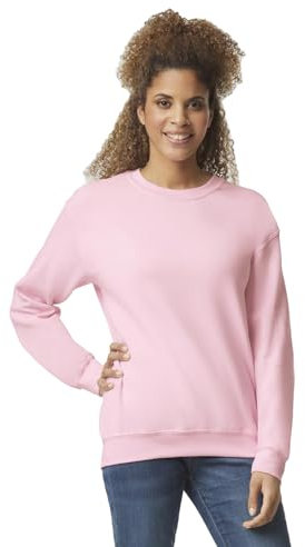 TICTEX Felpa Girocollo per Uomo in Cotone - Felpa Basic Senza Cappuccio per Uso Quotidiano e Abbigliamento da Lavoro - Light Pink, L