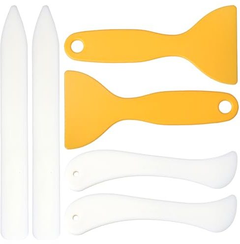 craspire 6 Stück Falzbein Papier-Faltmesser Basteln Rillen Falten Rillen Papierbastelwerkzeug-Set Falzbein Origami-Faltmesser Lederpoliermesser Kartenherstellung Mit Kunststoff-Schaberwerkzeug