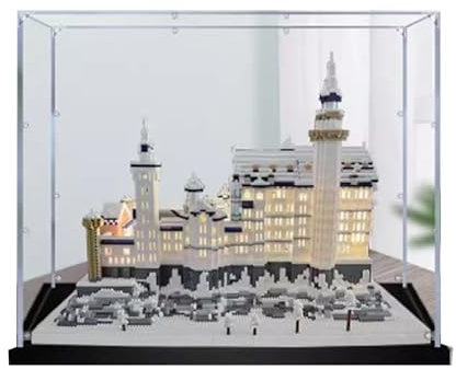 Transparente Acryl-Vitrine für Lego Schwanensee-Schloss-Modell, staubdicht, transparent, Vitrine (54,9 x 30 x 39,9 cm) (nur Vitrine) (3 mm)