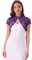 Allegra K Cardigan da donna in pizzo con colletto alla coreana corto elegante bolero coprispalle, Viola scuro, S