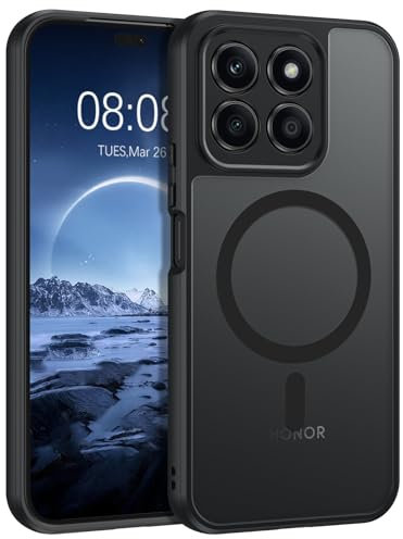 DUEDUE Cover Magnetica per Honor X8b[Compatibile con MagSafe], Custodia Traslucida Opaca per Honor X8B Case con Pulsante metallico Ultra-Sottile TPU Silicone Anti-Scivolo, Nero