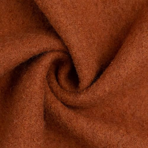 Wollwalk Walkstoff | Melange | 100% Schurwolle | für Bekleidung | Trachtenstoff | Meterware | ab 50 cm (terracotta)