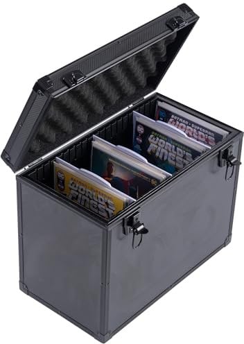 D DACCKIT Comic Book Case - Comic Book Storage Box with Dividers, Fits 100+ Regular Comics Bagged and Boarded