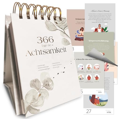 BIROYAL Abreißkalender Täglich Undatierter - 366 Tage Achtsamkeitskalender - Sprüche Kalender - Tischdeko Geburtstag - Affirmationskalender Tischkalender - Motivationsgeschenke für Frauen