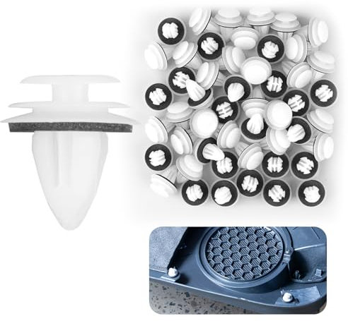 80 Pcs Grapas Plastico Coche, Clips Remaches Plástico Paneles de Puerta con Cojín de Espuma de Parachoques Universal Impermeables Resistentes al Desgaste y Corrosión Apto para la Mayoría de los Coches