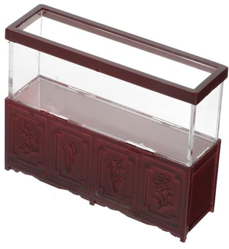 HAWILLOSCH Mini-aquarium Puppenhaus Aquarium Miniaturspielzeug Miniatur-dinge Mini-hausdekoration Miniatur-szenendekor Mini-hausaquarium Aquarium Und Mini-fischdekor Puppenhaus Hölzern