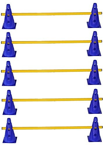 Steckhürdenset - 5 er Set für Koordinationstraining Agility Hundesport Pferdesport Zubehör Lochkegel Fussball Pylone Stangen Lochkegel für Trainingsübungen Trainingszubehör