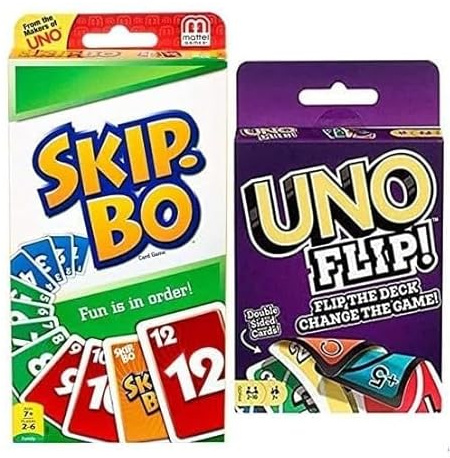 Mattel UNO Flip and Skip BO 2er-Pack Combo Kartenspiel