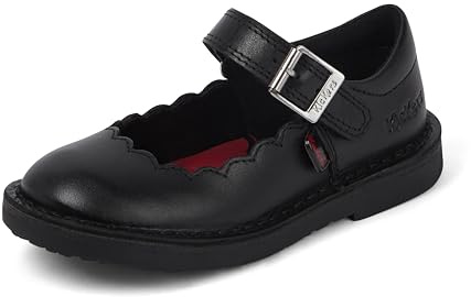 Kickers Girl's Adlar Mary Jane Scallop Leather Shoes,
