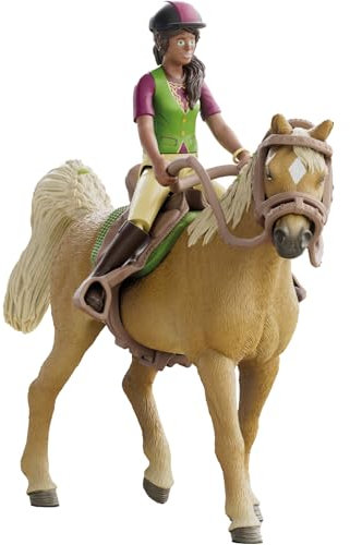 schleich HORSE CLUB | Sarah & Mystery 42714 | bewegliche Mädchenfigur | mit Pferde Zubehör | tolles Geschenk für Mädchen und Jungen | Pferde Spielzeug ab 5 Jahren | 10 Teile | exklusiv bei Amazon