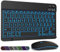 LAMA Clavier et Souris sans Fil rétroéclairés 7 Couleurs, Clavier Universel Ultra Fin Rechargeable, Clavier Bluetooth Portable pour iPad/Tablette/iOS/Android/Windows/téléphone, Rétroéclairage Noir