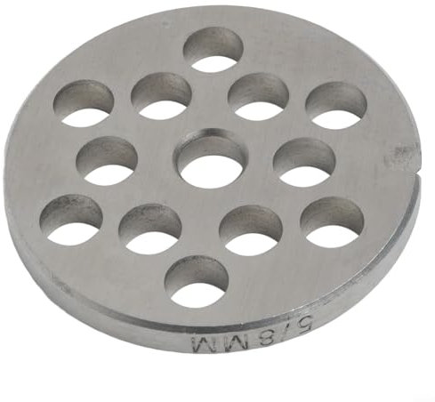 Yhenlovtt Edelstahl-Öffnungsplatte Nr. 5 für Bosch Fleischwolf, 5,35 x 5,35 x 0,55 cm, perforierte Scheibe für die Verarbeitung von Fleisch, Fisch, Gemüse (8 mm)