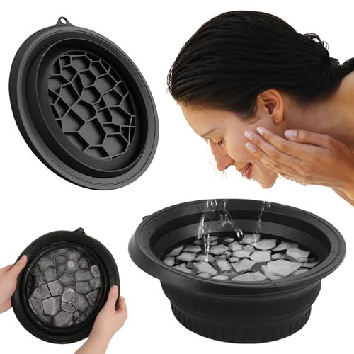 TECHEEL Cuenco de baño de hielo plegable de silicona, enfriamiento rápido, plegable, cubeta, cubeta, cubeta, lavado rápido, para aliviar la hinchazón, aliviar la piel
