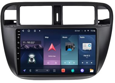 Android 13 2 DIN Pantalla Táctil Radio de 9 para Honda Civic 1996-2001 Radio Coche con Navegación GPS Bluetooth Radio FM Cámara Trasera Multimedia Pantalla para Coche(A1 1+32G)
