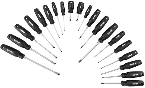 SUNEX TOOLS SXCSDS20 Phillips®, Slotted & Torx® Magnetic Screwdriver Set