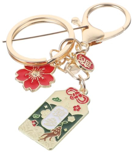 IMIKEYA Amulett Japanischer Glücksbringer Schlüsselanhänger Gold Omamori Charme Chinesischer Anhänger Taschenanhänger für Kinder Damen Herren Auto Rucksack Reichtum Segen Tasche Japanische Deko