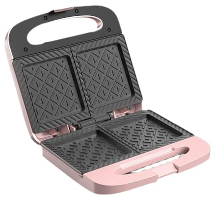 Baoblaze Sandwich Machine Panini Makers Cooking Tool Nonstick Surface Household Waffle Maker Breakfast Machine for Toaster Meat Burger, Pink
