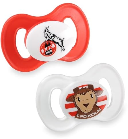 1. FC Köln Schnuller 2er Set 5–18 Monate – Baby Schnuller BPA-frei, kiefergerecht & schadstofffrei – Fußball Fan Baby Geschenk, FC Köln Babyartikel offiziell
